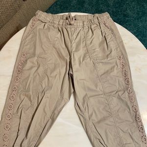 Lane Bryant Capri Pants with crochet design.